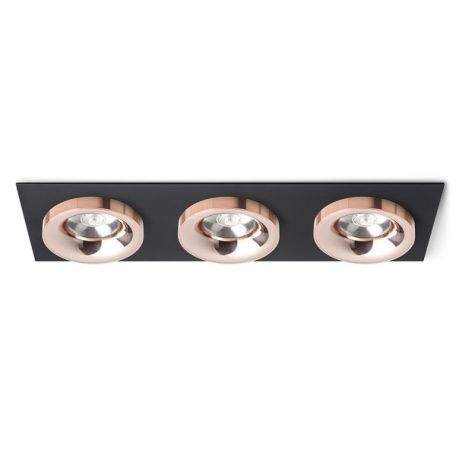 SHARM SQ III süllyesztett lámpa fekete réz/réz 230V LED 3x10W 24° 3000K