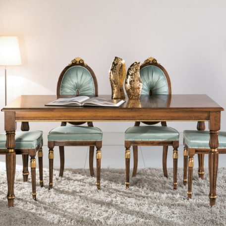 Cameo 9004-I téglalap alakú étkezőasztal intarziás asztallappal 170x90cm nyers bútor váz